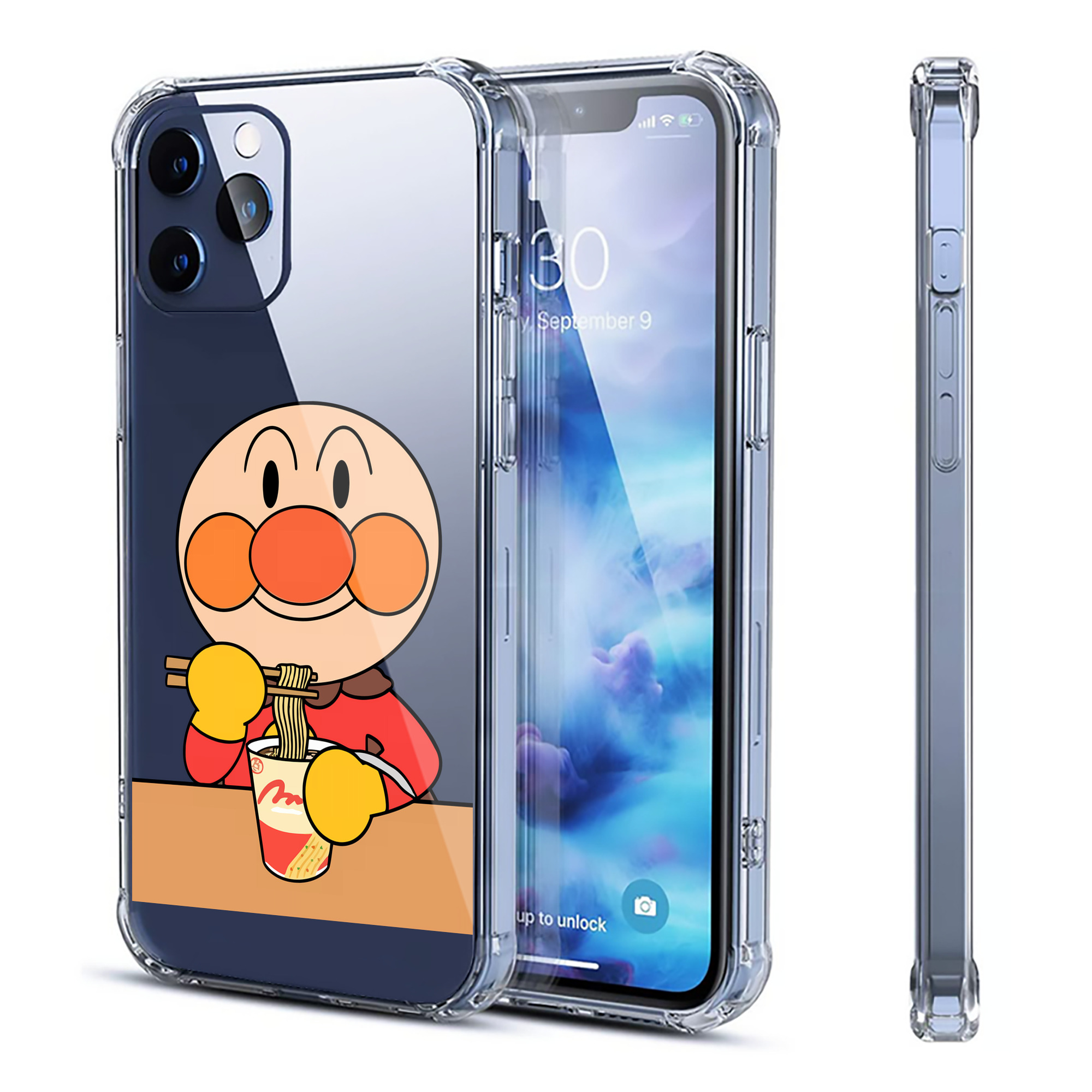 （画像用） アンパンマン Anpanman 【iPhone 12シリーズ対応】透明スマホケース（クリアソフトケース）